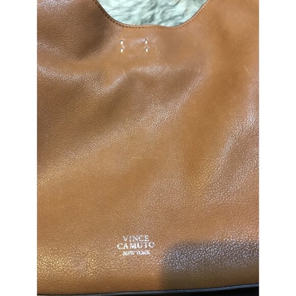VINCE CAMUTO ADRIA HOBO LEATHER HANDBAG CHESTNUT BROWN NWT - Picture 5 of 9